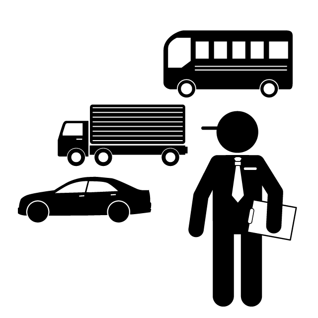 運行管理者｜乗物｜交通｜スケジュール - シンプル / クリップアート / アイコン / イラスト / 無料 / 白黒 / 二色 / PNG形式：背景透明