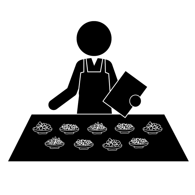 薬膳コーディネーター - シンプル / クリップアート / アイコン / イラスト / 無料 / 白黒 / 二色 / PNG形式：背景透明