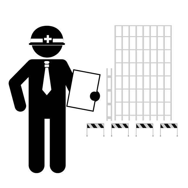 ビル管理技術者 - シンプル / クリップアート / アイコン / イラスト / 無料 / 白黒 / 二色 / PNG形式：背景透明