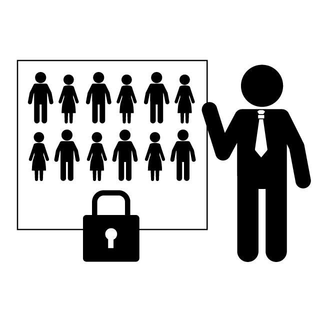 個人情報保護士 - シンプル / クリップアート / アイコン / イラスト / 無料 / 白黒 / 二色 / PNG形式：背景透明
