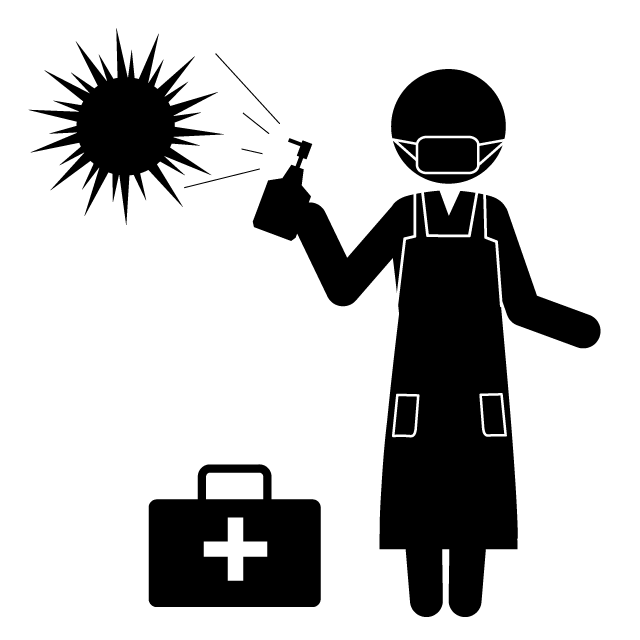 衛生管理者 - シンプル / クリップアート / アイコン / イラスト / 無料 / 白黒 / 二色 / PNG形式：背景透明