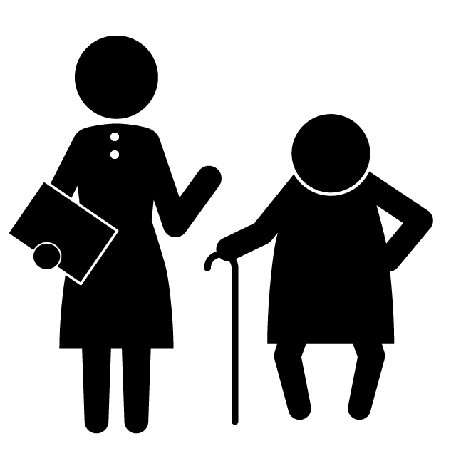 終活アドバイザー - シンプル / クリップアート / アイコン / イラスト / 無料 / 白黒 / 二色 / PNG形式：背景透明