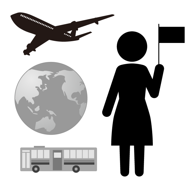 旅行業務取扱管理者 - シンプル / クリップアート / アイコン / イラスト / 無料 / 白黒 / 二色 / PNG形式：背景透明