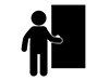 Open the door-free pictograms | black and white illustrations