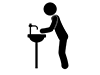 Wash your hands-free pictograms | black and white illustrations