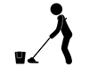 Cleaning Workers-Free Pictograms | Black and White Illustrations