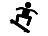 スケートボード - 無料ピクトグラム｜白黒イラスト