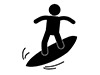 Surfing-Free Pictograms | Black and White Illustrations