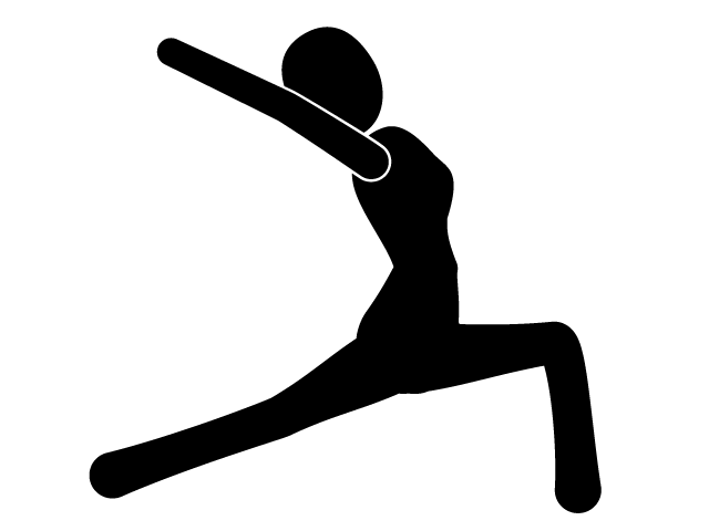 体操 | 健康 | ヨガ - シンプル / クリップアート / アイコン / イラスト / 無料 / 白黒 / 二色 / PNG形式：背景透明