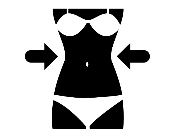 ウエスト引き締め | ダイエット | 美容 - シンプル / クリップアート / アイコン / イラスト / 無料 / 白黒 / 二色 / PNG形式：背景透明