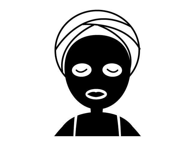 美容パック | 肌 | うるおい - シンプル / クリップアート / アイコン / イラスト / 無料 / 白黒 / 二色 / PNG形式：背景透明