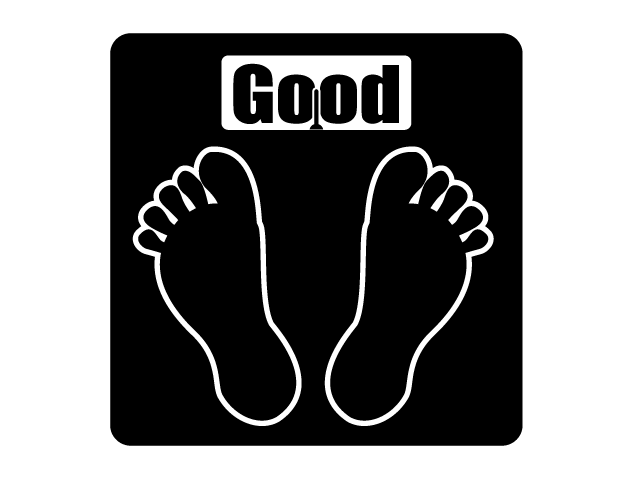 体重計 | 食事制限 | 健康 - シンプル / クリップアート / アイコン / イラスト / 無料 / 白黒 / 二色 / PNG形式：背景透明