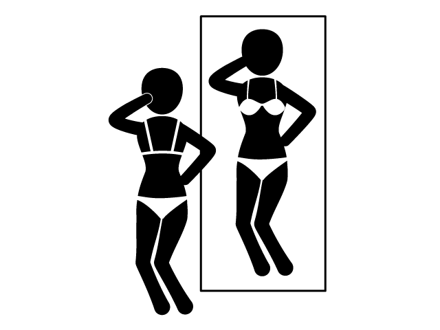 ダイエット成功 | スタイル | 鏡 | 美容 - シンプル / クリップアート / アイコン / イラスト / 無料 / 白黒 / 二色 / PNG形式：背景透明