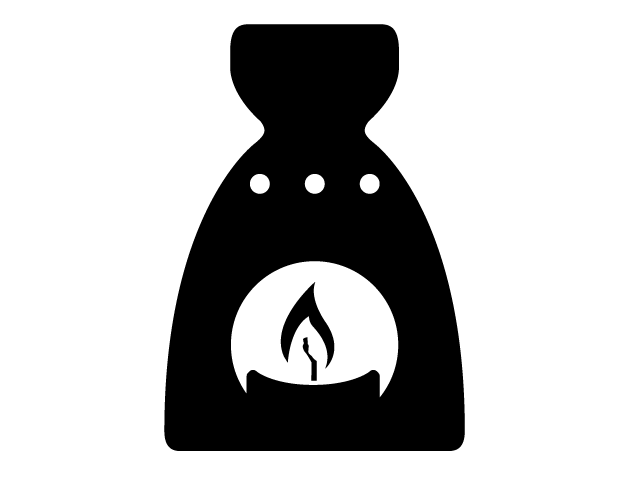 アロマ | リラックス | 健康 - シンプル / クリップアート / アイコン / イラスト / 無料 / 白黒 / 二色 / PNG形式：背景透明