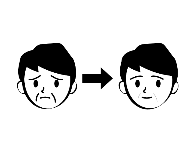 ほうれい線 | 若返り | きれいになる - シンプル / クリップアート / アイコン / イラスト / 無料 / 白黒 / 二色 / PNG形式：背景透明