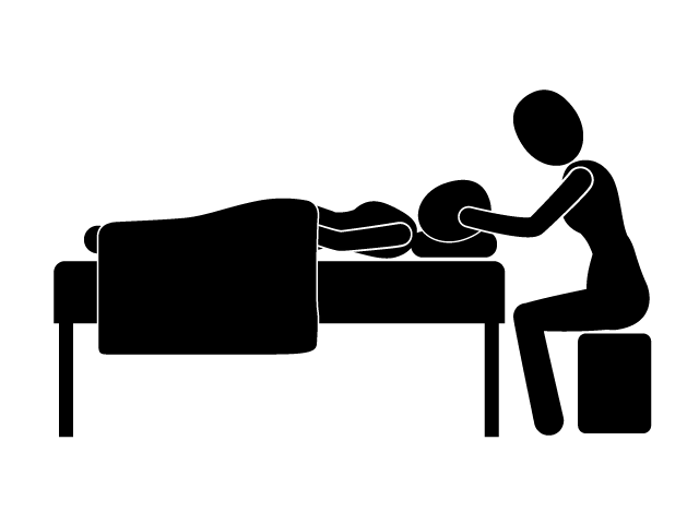 マッサージ | リラックス | 健康 - シンプル / クリップアート / アイコン / イラスト / 無料 / 白黒 / 二色 / PNG形式：背景透明