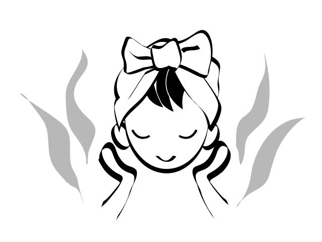 保湿 | 風呂上がり | スキンケア - シンプル / クリップアート / アイコン / イラスト / 無料 / 白黒 / 二色 / PNG形式：背景透明