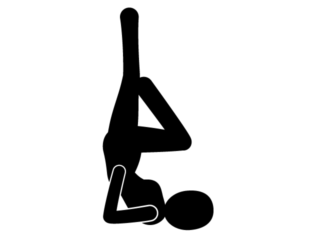 ヨガ効果 | エクササイズ | 運動 - シンプル / クリップアート / アイコン / イラスト / 無料 / 白黒 / 二色 / PNG形式：背景透明