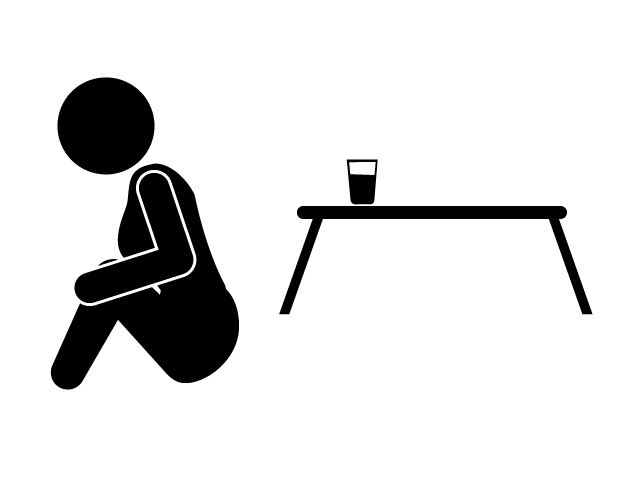 無理なダイエット | 体を壊す | 危険 - シンプル / クリップアート / アイコン / イラスト / 無料 / 白黒 / 二色 / PNG形式：背景透明