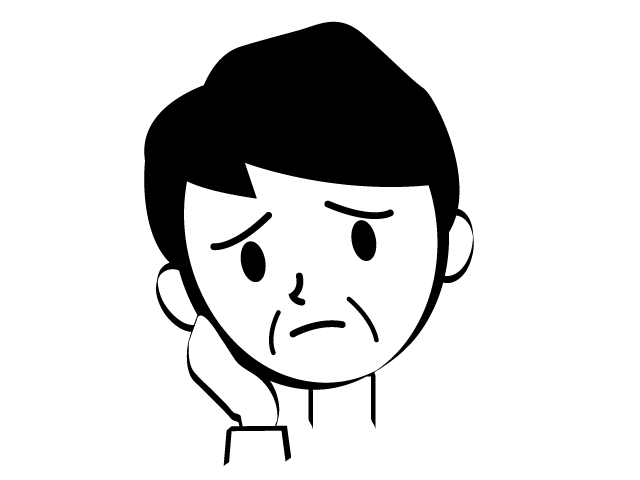 悩み50代 | 病気 - シンプル / クリップアート / アイコン / イラスト / 無料 / 白黒 / 二色 / PNG形式：背景透明