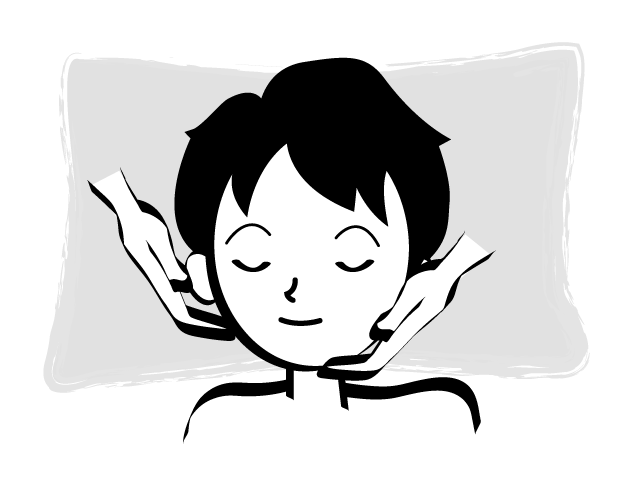 美顔マッサージ | スキンケア | 美容 - シンプル / クリップアート / アイコン / イラスト / 無料 / 白黒 / 二色 / PNG形式：背景透明