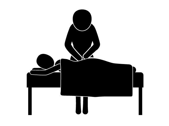 くつろぎの時間 | エステ | 美容 - シンプル / クリップアート / アイコン / イラスト / 無料 / 白黒 / 二色 / PNG形式：背景透明