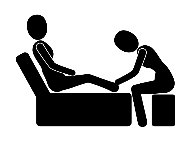 足裏マッサージ | 健康 - シンプル / クリップアート / アイコン / イラスト / 無料 / 白黒 / 二色 / PNG形式：背景透明