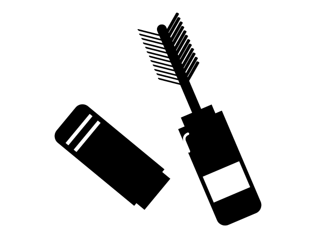 マスカラ | 化粧品 - シンプル / クリップアート / アイコン / イラスト / 無料 / 白黒 / 二色 / PNG形式：背景透明