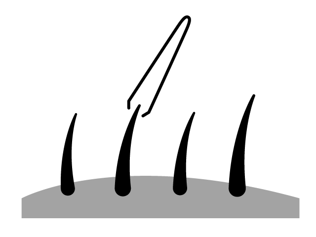 毛抜き | 毛を薄く - シンプル / クリップアート / アイコン / イラスト / 無料 / 白黒 / 二色 / PNG形式：背景透明