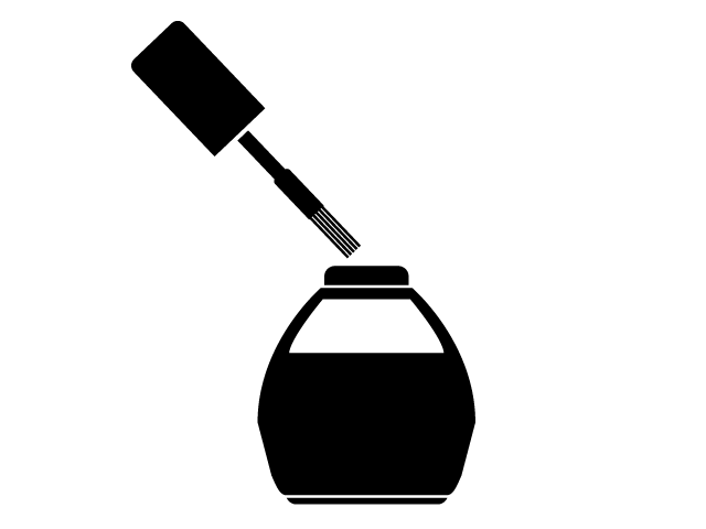 マニュキュア | 化粧品 - シンプル / クリップアート / アイコン / イラスト / 無料 / 白黒 / 二色 / PNG形式：背景透明