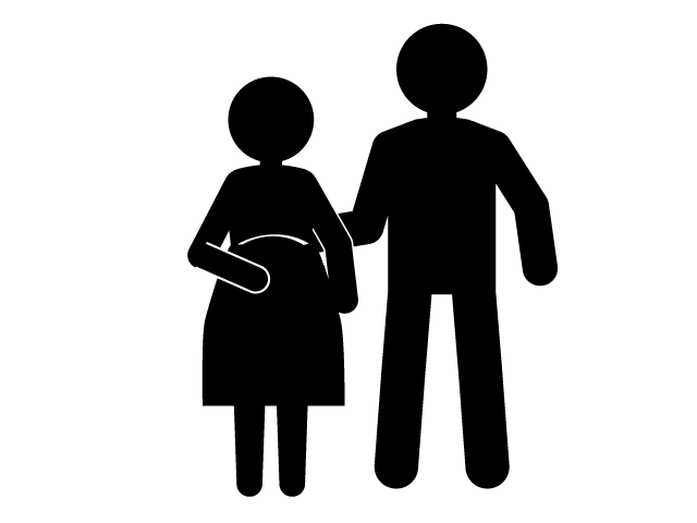 妊娠する | 夫婦 - シンプル / クリップアート / アイコン / イラスト / 無料 / 白黒 / 二色 / PNG形式：背景透明