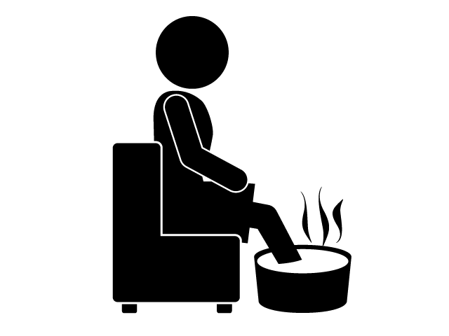 足湯 | リラックス - シンプル / クリップアート / アイコン / イラスト / 無料 / 白黒 / 二色 / PNG形式：背景透明