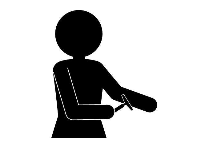 むだ毛処理 | 腕 - シンプル / クリップアート / アイコン / イラスト / 無料 / 白黒 / 二色 / PNG形式：背景透明