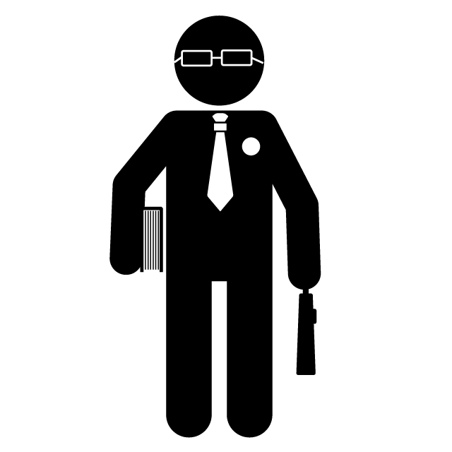 弁護士｜法律専門家｜弁護｜法廷 - 挿絵/クリップアート/フリー/写真/アイコン/白黒/シンプル