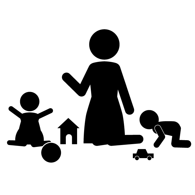 ナニー｜子供｜乳幼児教育 - 挿絵/クリップアート/フリー/写真/アイコン/白黒/シンプル