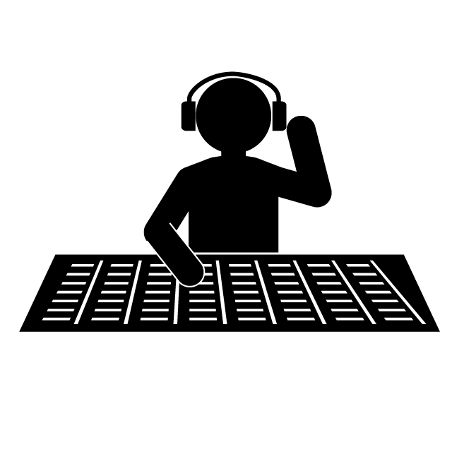 音楽プロデューサー｜ミキサー - 挿絵/クリップアート/フリー/写真/アイコン/白黒/シンプル
