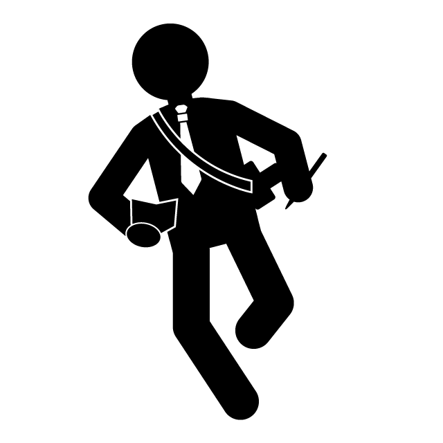 新聞記者｜レポート｜インタビュー - 挿絵/クリップアート/フリー/写真/アイコン/白黒/シンプル