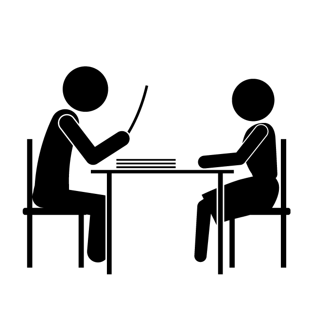 編集者｜打ち合わせ - 挿絵/クリップアート/フリー/写真/アイコン/白黒/シンプル