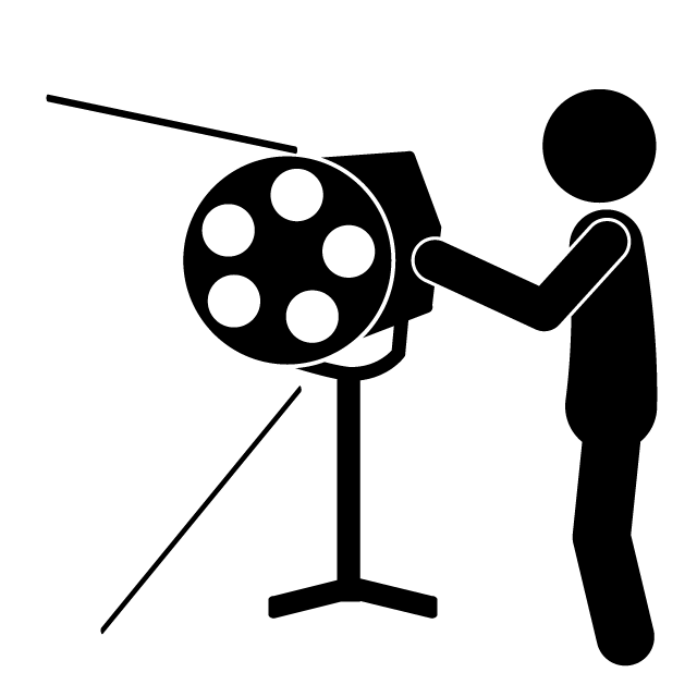 照明スタッフ｜舞台｜演劇 - 挿絵/クリップアート/フリー/写真/アイコン/白黒/シンプル