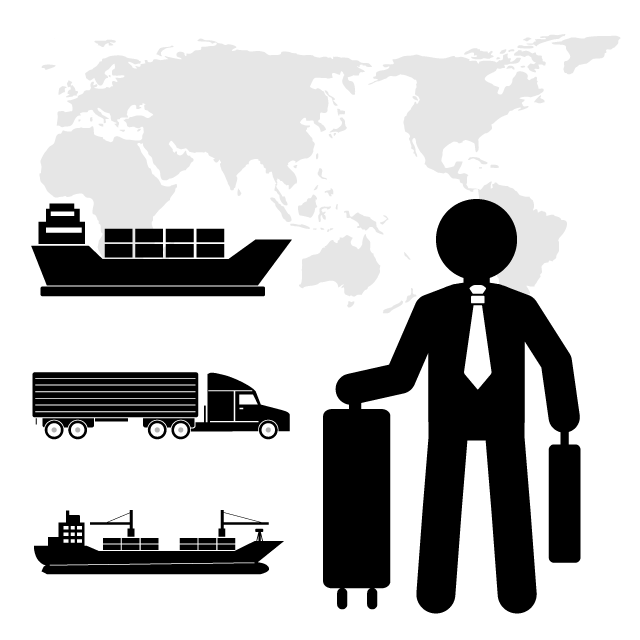 貿易スタッフ｜世界｜取引 - 挿絵/クリップアート/フリー/写真/アイコン/白黒/シンプル