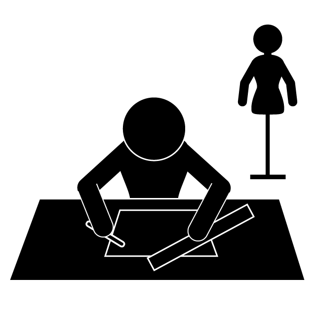 ファッションデザイナー - 挿絵/クリップアート/フリー/写真/アイコン/白黒/シンプル