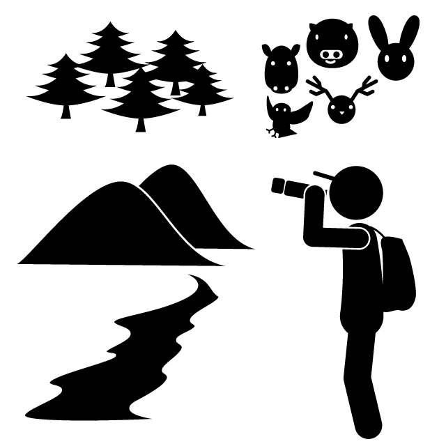 環境アセスメント調査員 - 挿絵/クリップアート/フリー/写真/アイコン/白黒/シンプル