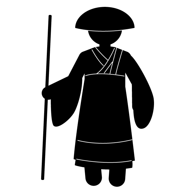 僧侶 - 挿絵/クリップアート/フリー/写真/アイコン/白黒/シンプル
