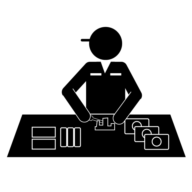 カメラ組立工 - 挿絵/クリップアート/フリー/写真/アイコン/白黒/シンプル