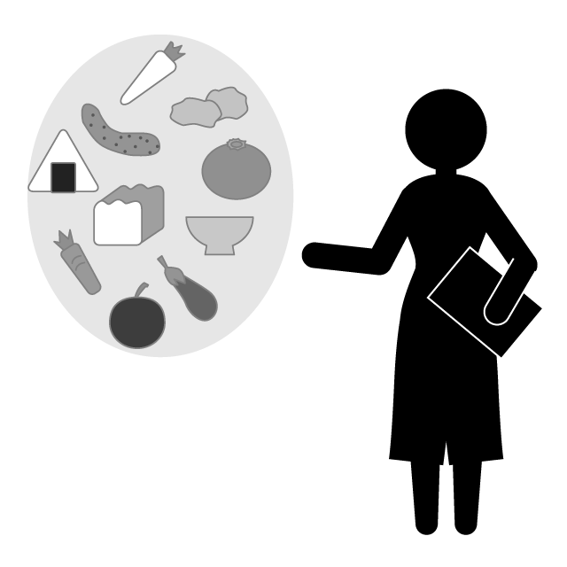 管理栄養士 - 挿絵/クリップアート/フリー/写真/アイコン/白黒/シンプル