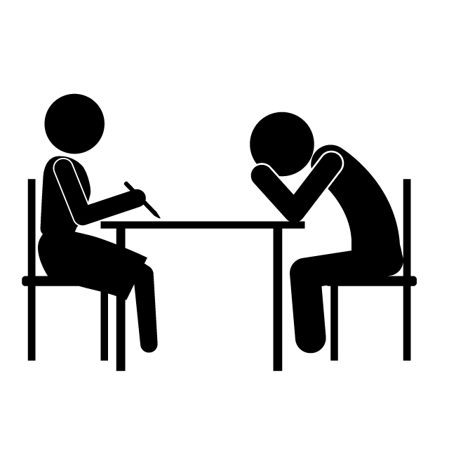 精神保健福祉士 - 挿絵/クリップアート/フリー/写真/アイコン/白黒/シンプル