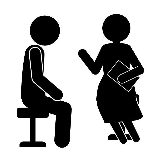 臨床心理士 - 挿絵/クリップアート/フリー/写真/アイコン/白黒/シンプル