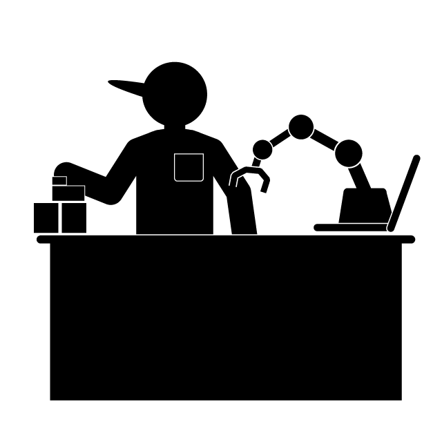 メカトロニクス技術者 - 挿絵/クリップアート/フリー/写真/アイコン/白黒/シンプル