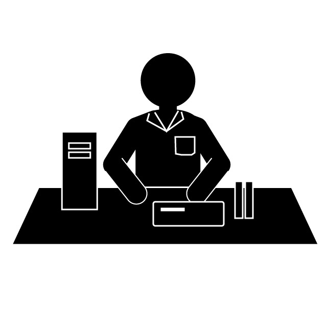 パソコン組立･調整工 - 挿絵/クリップアート/フリー/写真/アイコン/白黒/シンプル