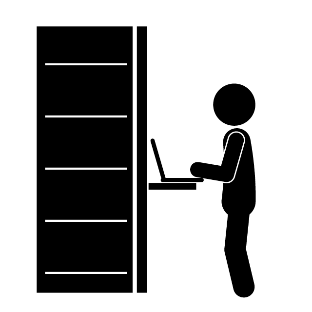 ネットワークエンジニア｜サーバー - 挿絵/クリップアート/フリー/写真/アイコン/白黒/シンプル